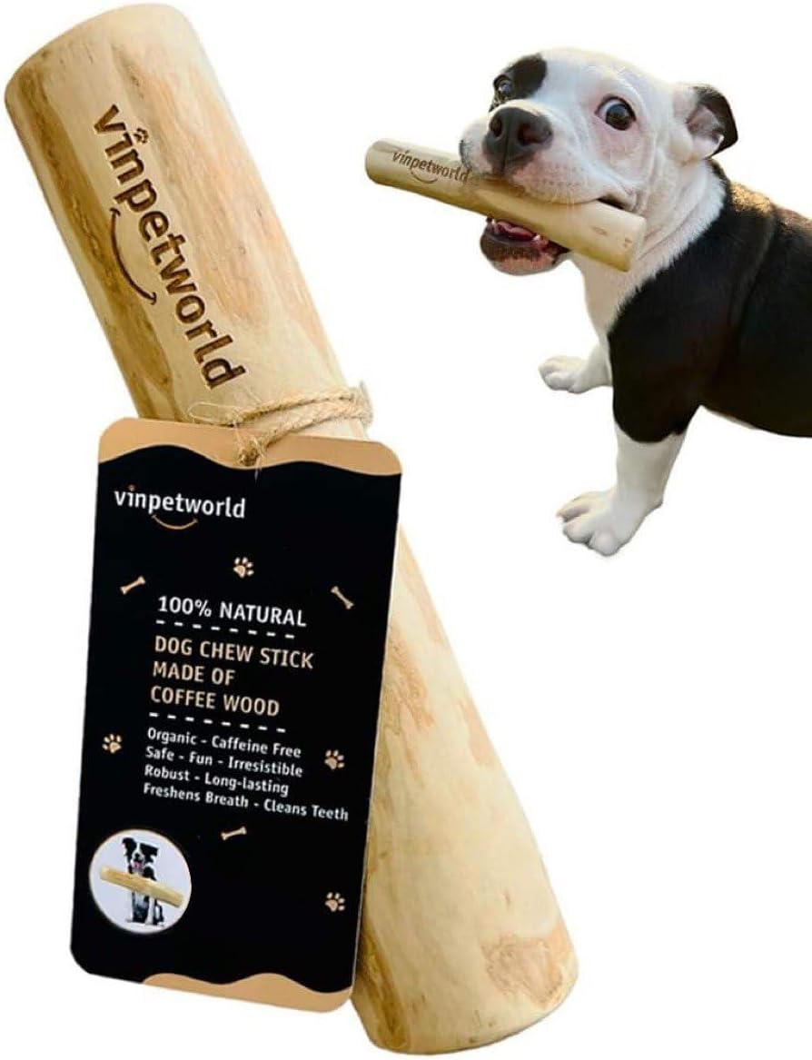VINPETWORLD Coffee Wood Dog Chew Toy | 100% Natural from Vietnam Forest (R) | Safe and Long-Lasting Real Coffee Wood | A Perfect Toy for Your Joyful Four-Legged Friend - Size S