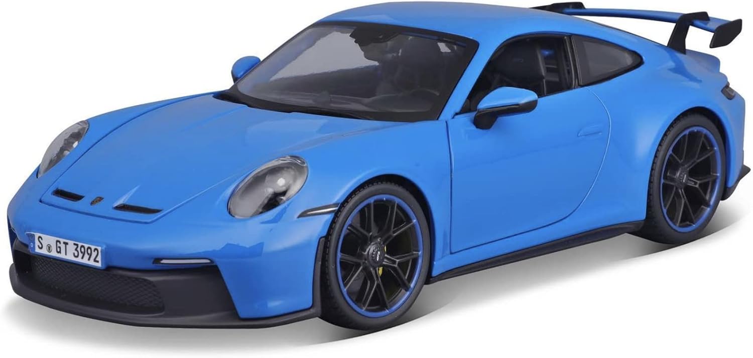 Maisto - 1/18 Scale Model Compatible with Porsche 911 GT3 2022 Die-Cast Scale Model Sports Car Miniature (Blue)