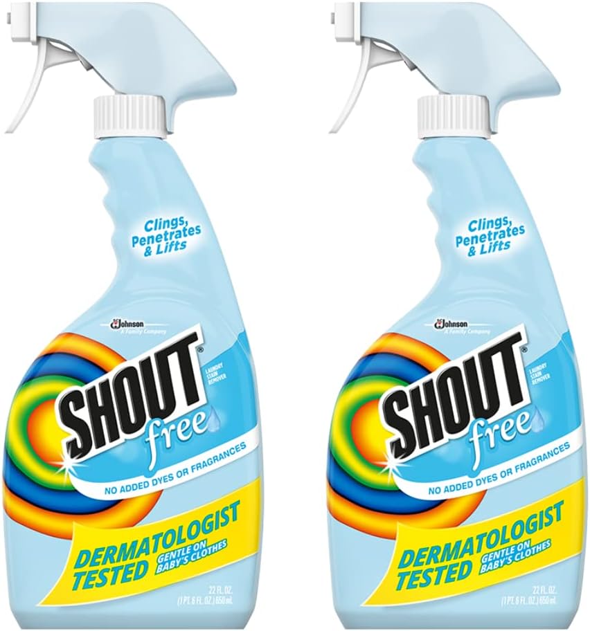 Shout Stain Remover Fragrance-Free Trigger Spray, 22 fl oz. (2 Pack)