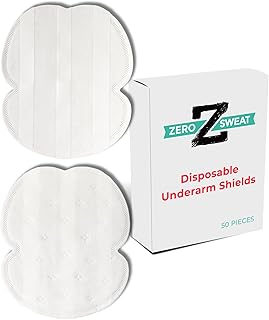 ZeroSweat Underarm Sweat Pads | Block Sweat w/Natural Disposable Absorbent Pads (50 Pads)