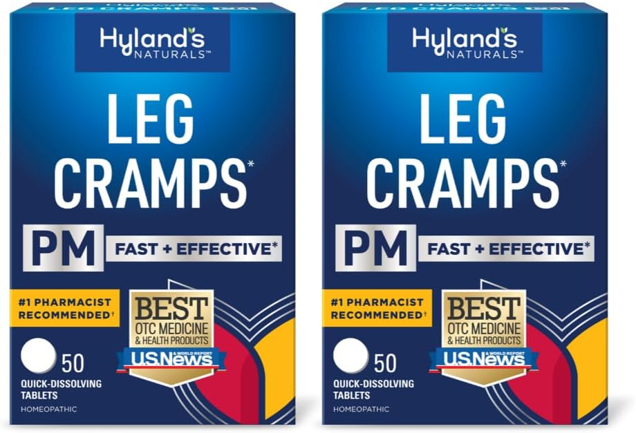 Hyland's Leg Cramps PM Nighttime Cramp Relief Tablets, 50 Count (Pack of 2)