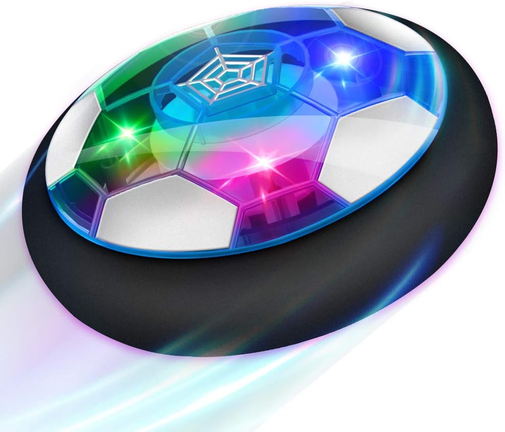 Growsland Kids Hover Soccer Ball Gift Boys Girls Age 3,4,5,6,7,8,9-12 Year Old Rechargeable Air Power Sport Football Game Colorful LED Light & Foam Bumpers Indoor Outdoor Disk Toy