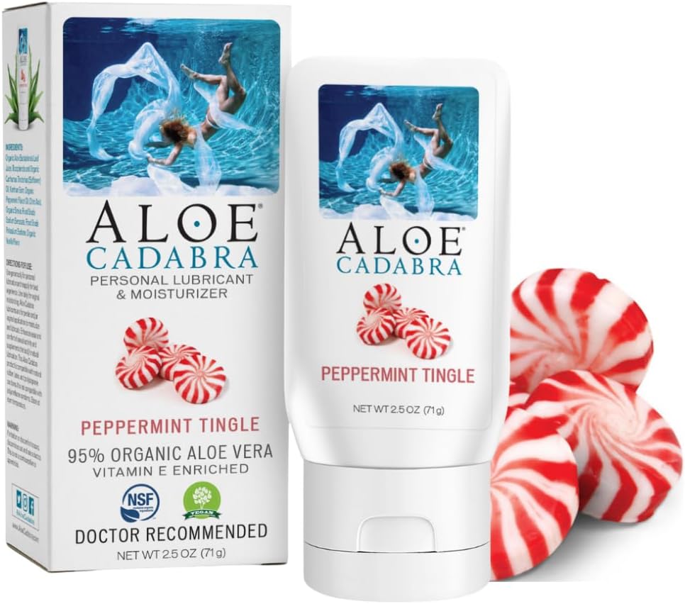 Aloe Cadabra Flavored Personal Lubricant, Peppermint, 2.5 Ounces