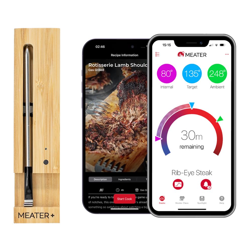 MEATER Plus Smart Meat Thermometer, Honey, Bluetooth, 165ft, Grill & Oven