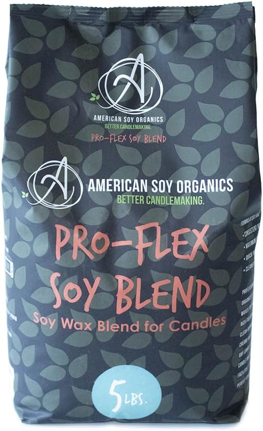 American Soy Organics Pro-Flex Soy Blend - Soy Wax Beads for Candle Making - Candle Making Supplies - Beeswax-Free Candle Wax Blend for Container Candles, Tealights and Wax Melts, 5 lbs