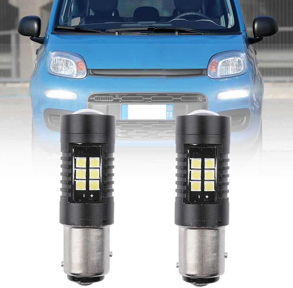 NSLUMO LED Drl Daytime Running Light Bulbs For Fiat Panda 2012-2022 Pair of 21 LED P21W BAY15D Daylight, Drl Daytime Running Lights P21/5W Led Parking light