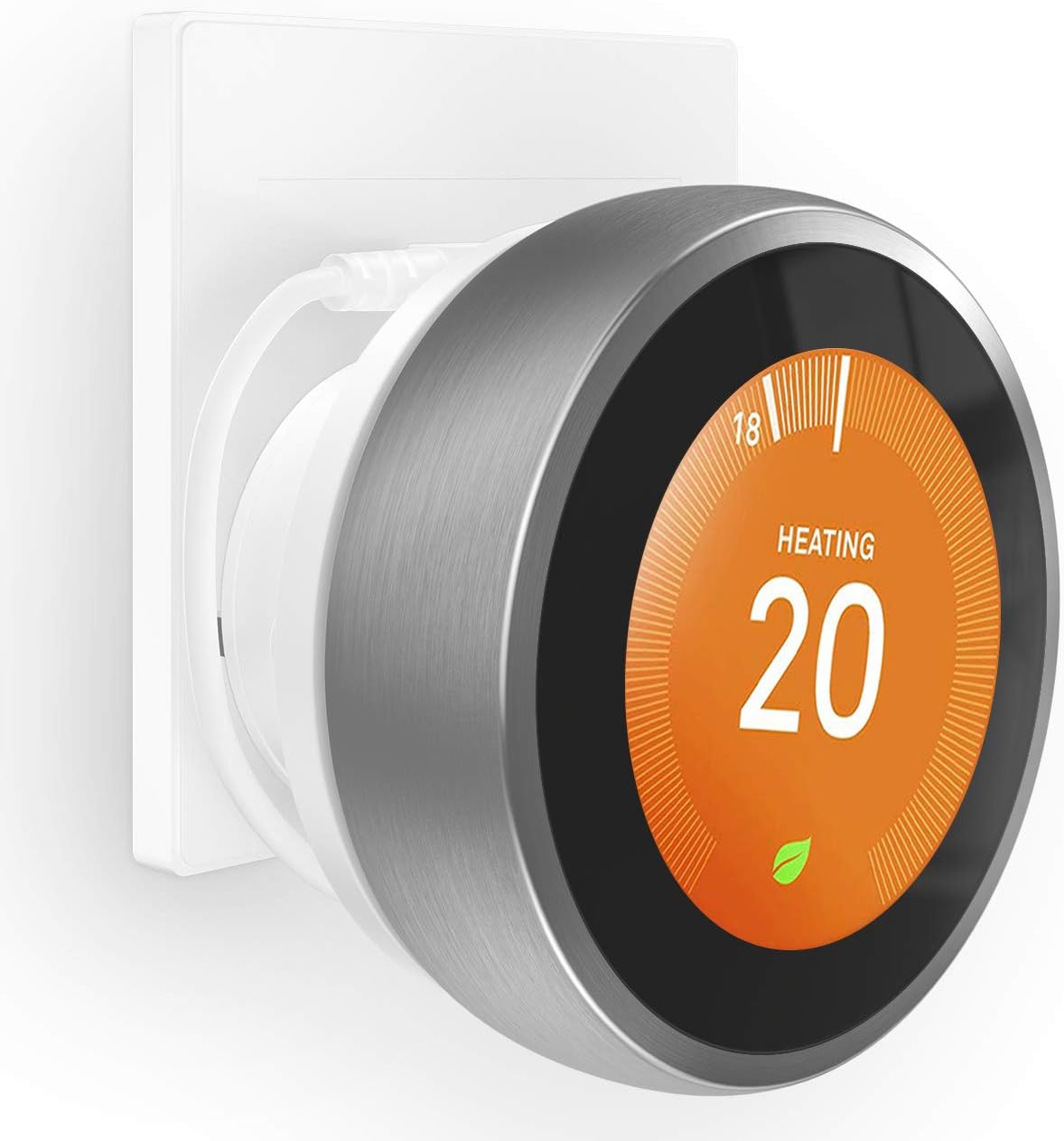 HOLACA Socket Holder for Nest Learning Thermostat 3rd Generation With Power Cable, Wall Mount Stand Compatible With 3rd Nest Learning