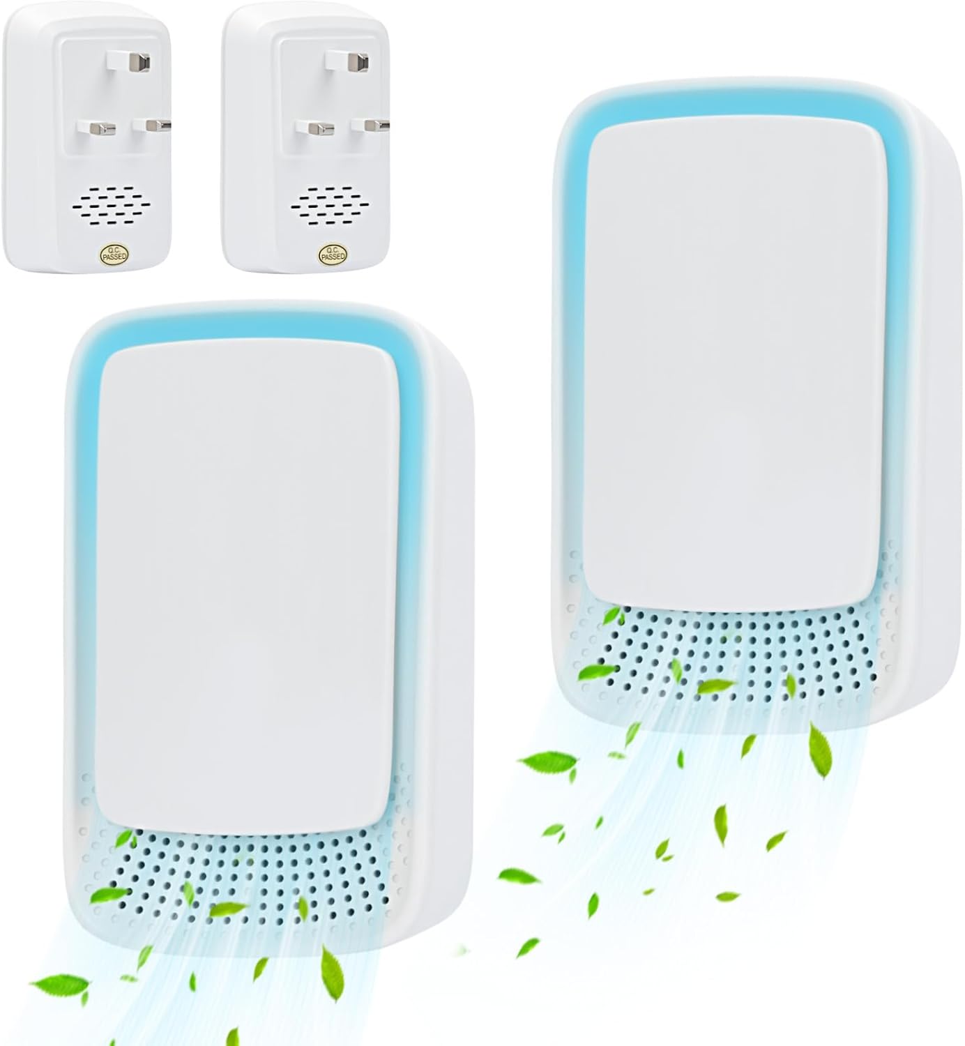 FYY Air Purifier for Bedroom - 2 Pack Plug-in Mini Portable Negative Ion Air Purifier, Portable Quiet Ioniser for Smokers, Reducing Odours from Pets Room,Toilet,Kitchen,Office,Bedroom-White