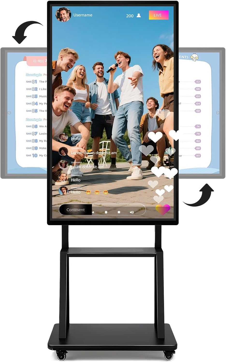 55" Smart Board, Electronic Interactive Smartboard for Classroom, Screen Mirroring, Android iOS 12, Digital Whiteboard for Presention Annotation Live Streaming(Wall Mount Included)