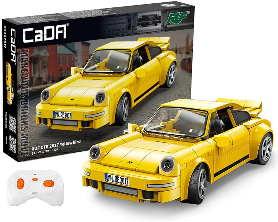 CaDA RUF CTR 2017 Yellowbird 222pc 1:20 Brick Model RC Car Age 6+ C51079W