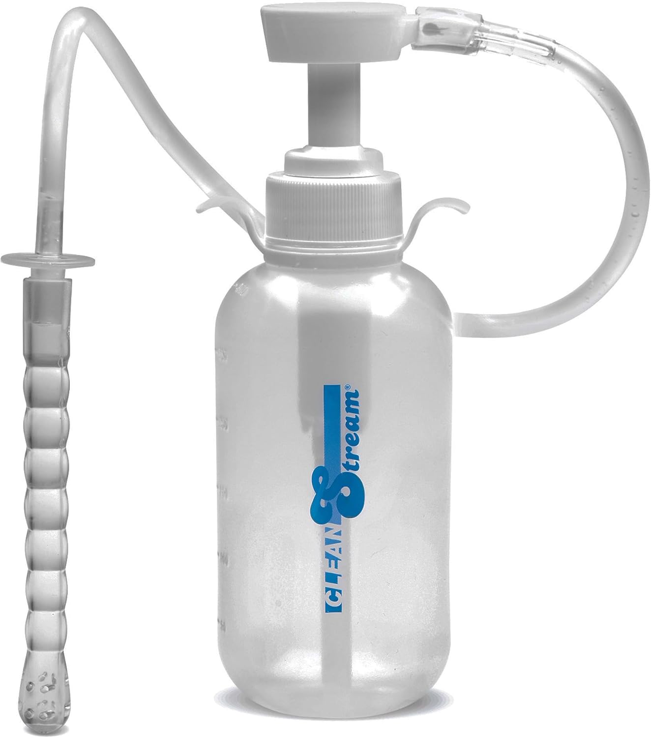 Cleanstream Pump Action Enema Bottle with Flexible Nozzle and Syringe-Style Handle, 300 mL Capacity, Silicone Material, Easy Self-Cleansing Douche System for Controlled Personal Care