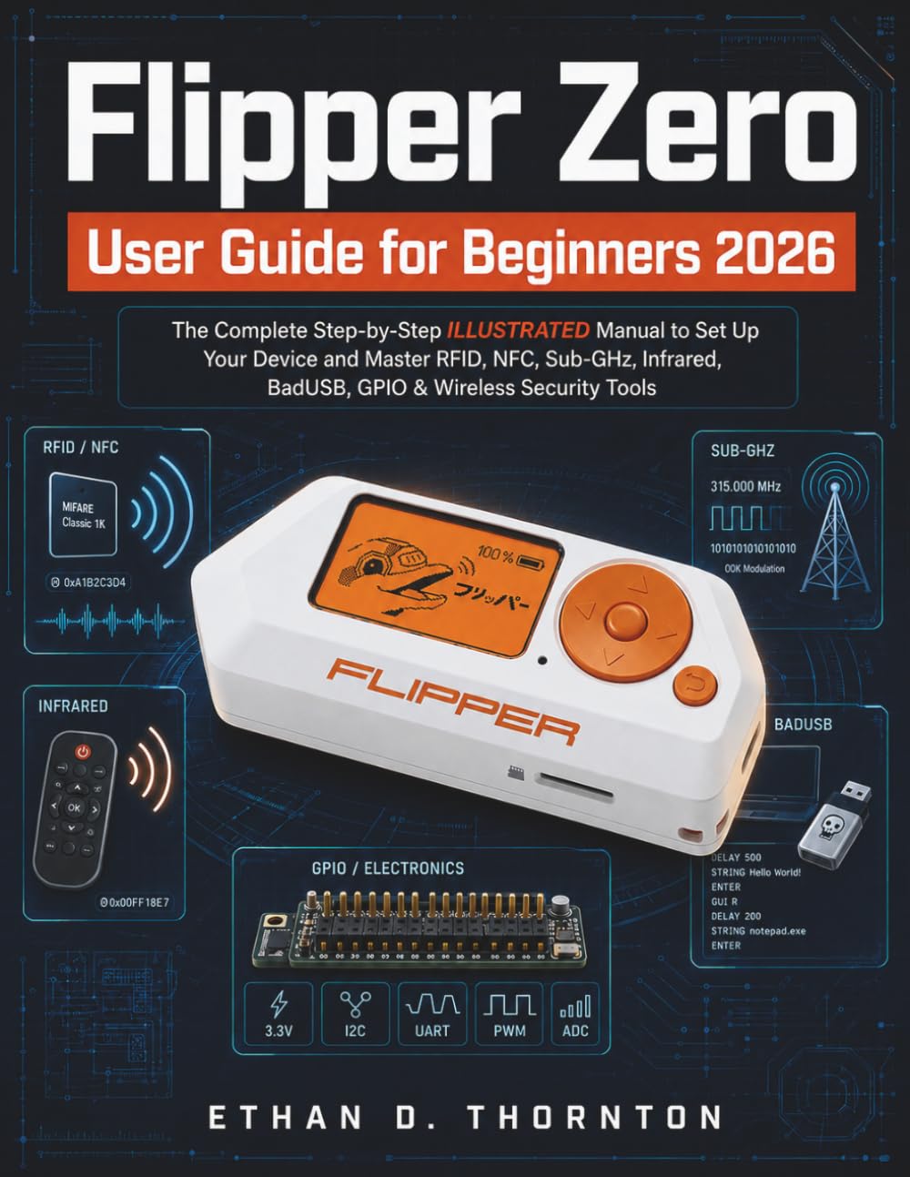 Flipper Zero User Guide for Beginners 2026: The Complete Step-by-Step ILLUSTRATED Manual to Set Up Your Device and Master RFID, NFC, Sub-GHz, Infrared, BadUSB, GPIO & Wireless Security Tools