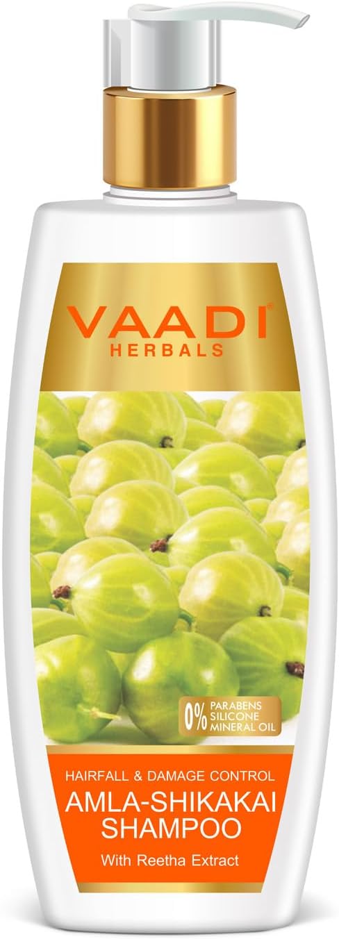 Vaadi Herbals Hair Growth Shampoo Amla Shikakai Hairfall & Damage Control Anti Dandruff Shampoo -350 Ml