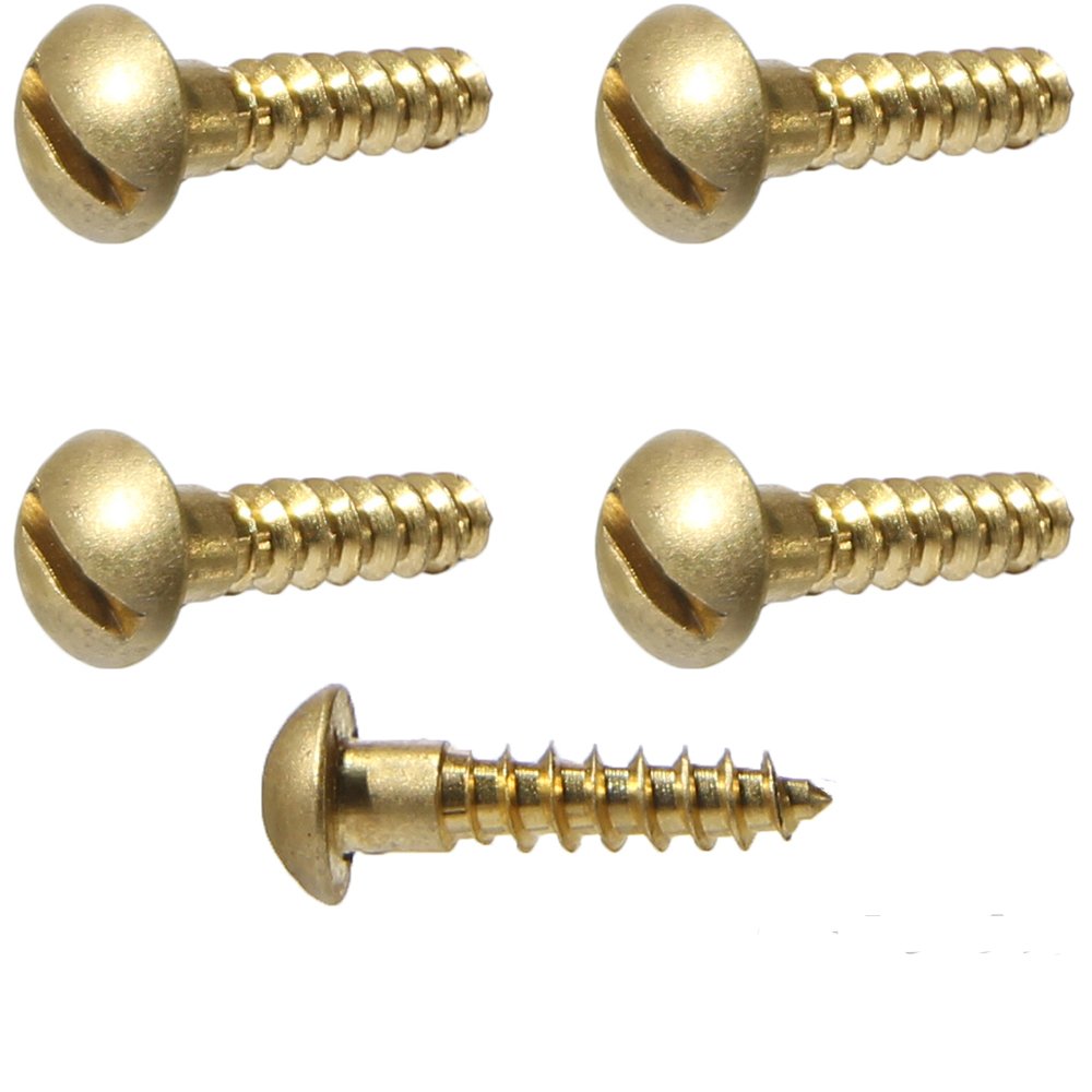 #2 x 1/4" Solid Brass Round Head Wood Screw Qty 100 Pieces, Slotted Drive, Number 2 Size x 1/4" Length