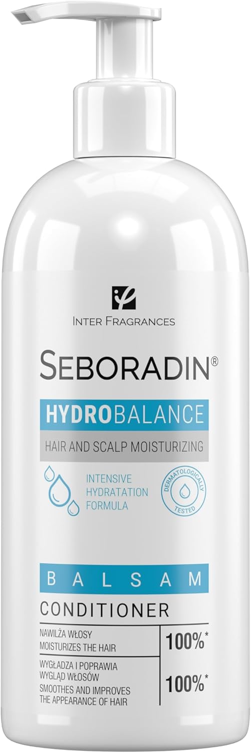 Seboradin Hair Conditioner Intensively Moisturizing For All Types Of Hair And Scalp Hydrating For Dry Hair Improved Elasticity Shine Aloe Vera Vegetable Glycerin Hydro Ballance 400 ml