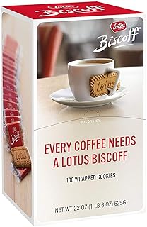Lotus Biscoff Cookies - Caramelized Biscuit Cookies Snack - Dispenser Box - Individually Wrapped - Vegan, 0.2 Ounce (100 Count)