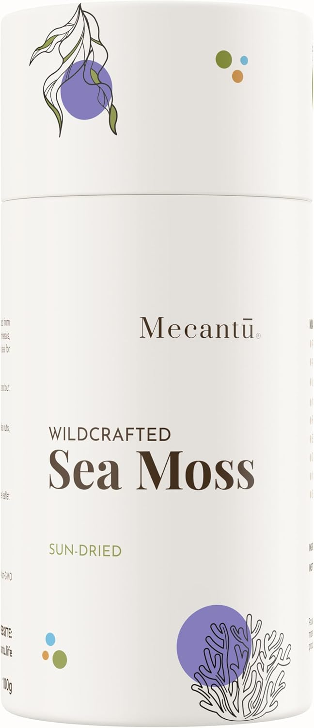 Mecantu® Purple Sun-Dried Sea Moss Perfect for Vegan Recipes, Drinks, Gel & Powder | Generous 100g Pack for 2+ Months of Wellness