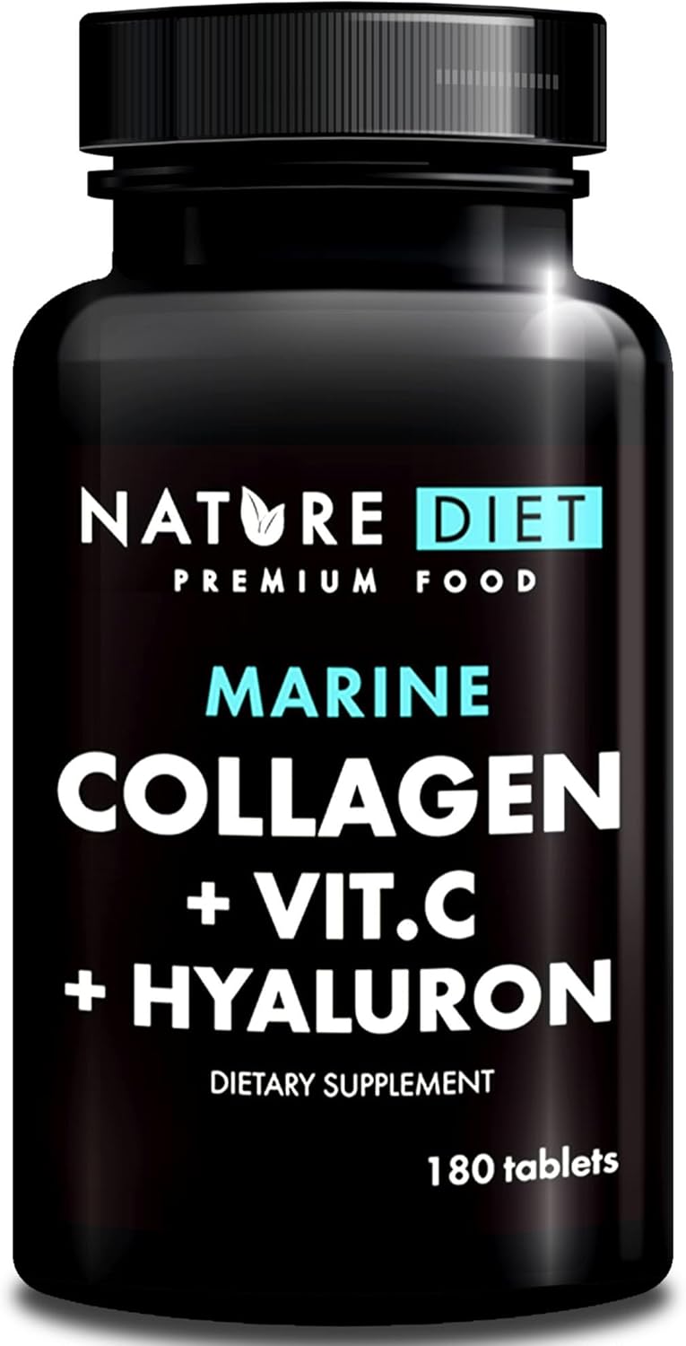 Nature Diet - Marine Collagen with Hyaluronic Acid and Vitamin C, 180 tablets, 500 mg , Peptan F , Fish Collagen