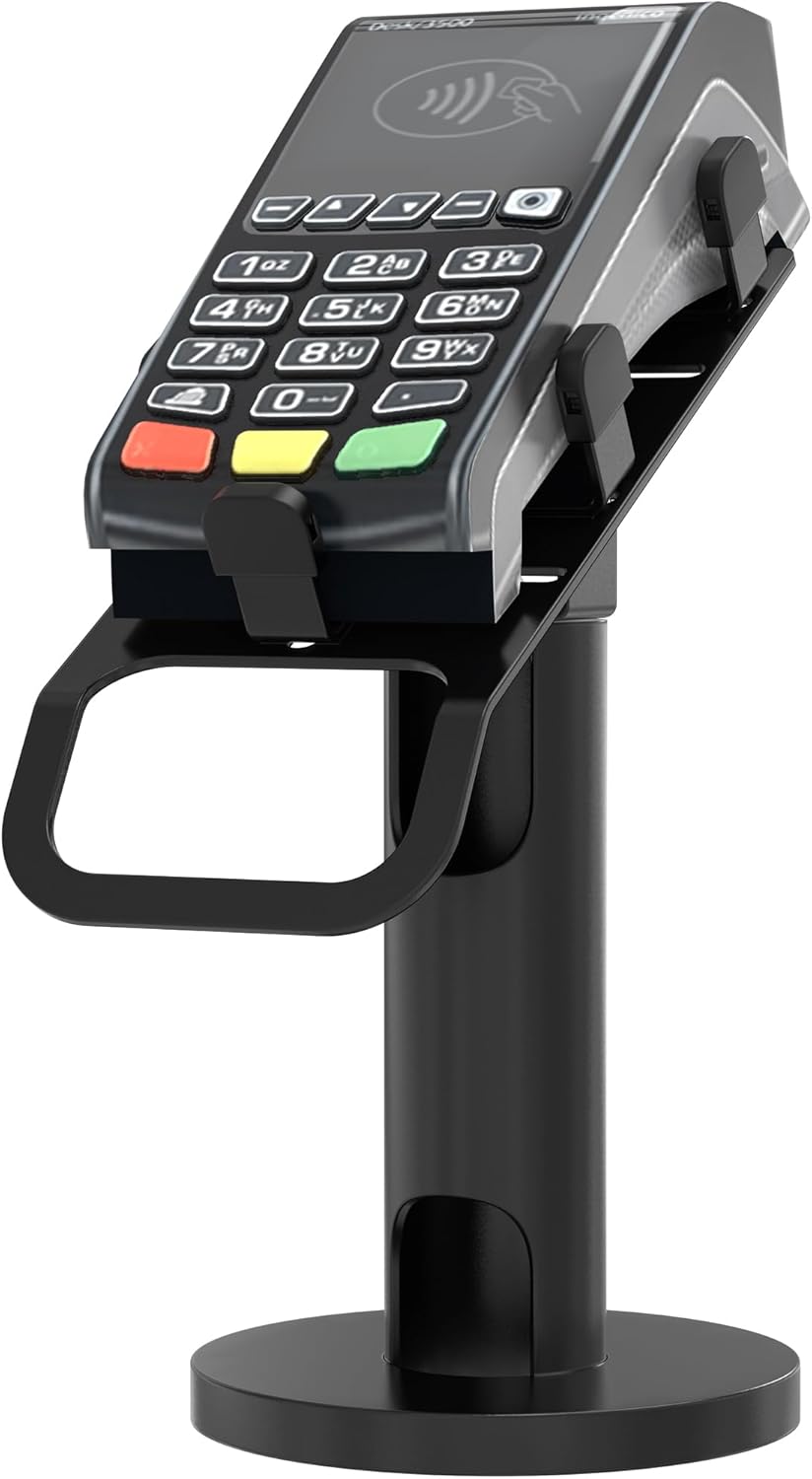 CTA Digital Universal Credit Card Reader Stand - Universal Rotating Card Reader Terminal Stand for Verifone, Ingenico & Pax POS Stations - Bolt Down or Adhesive Anti-Theft Security - Easy Install
