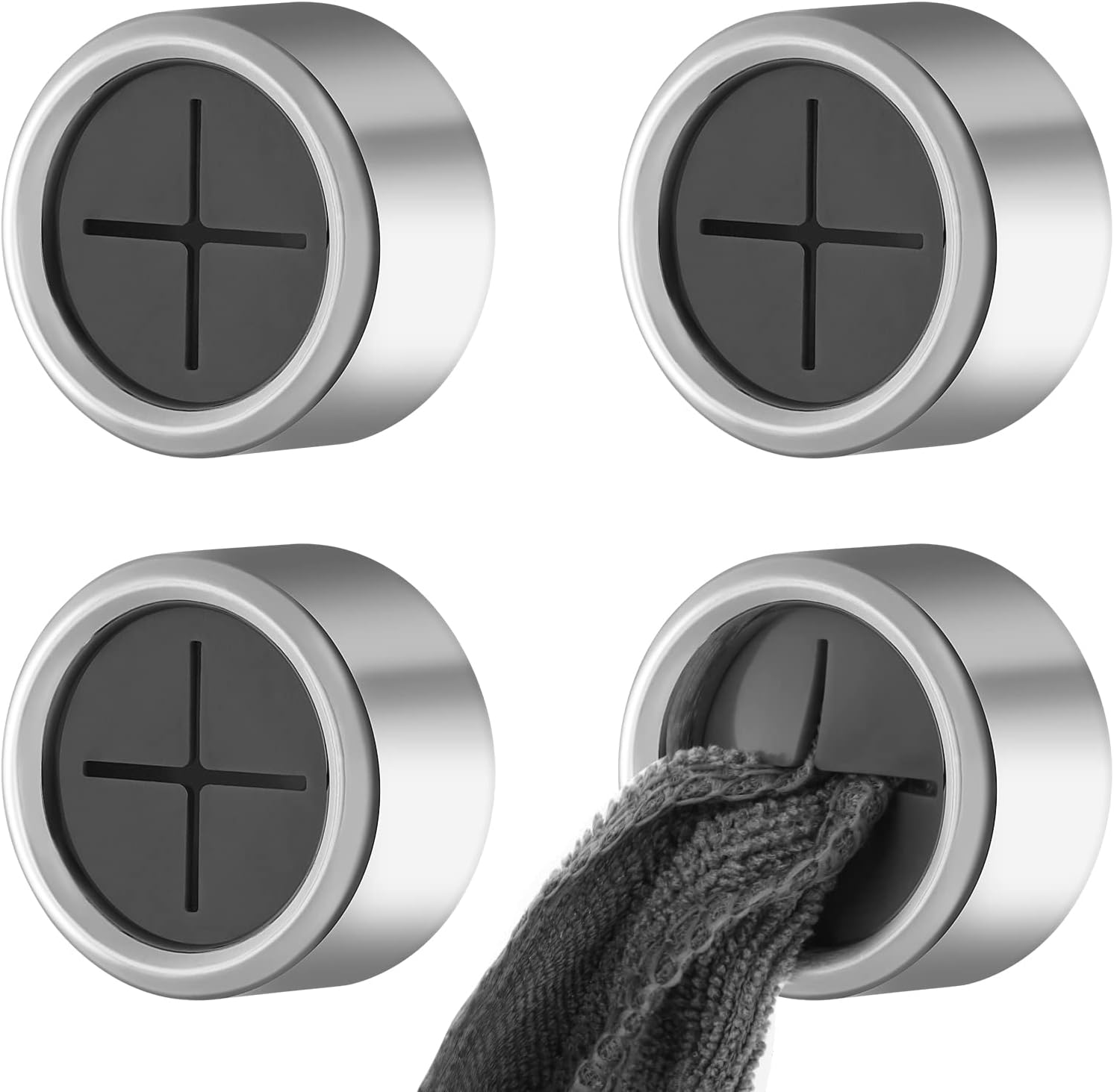 Prasacco 4 Pack Kitchen Towel Hooks Self Adhesive Tea Towel Holders Tea Towel Hooks Tea Towel Clips Towel Holders for Kitchen Bathroom Home Campervan Motorhome