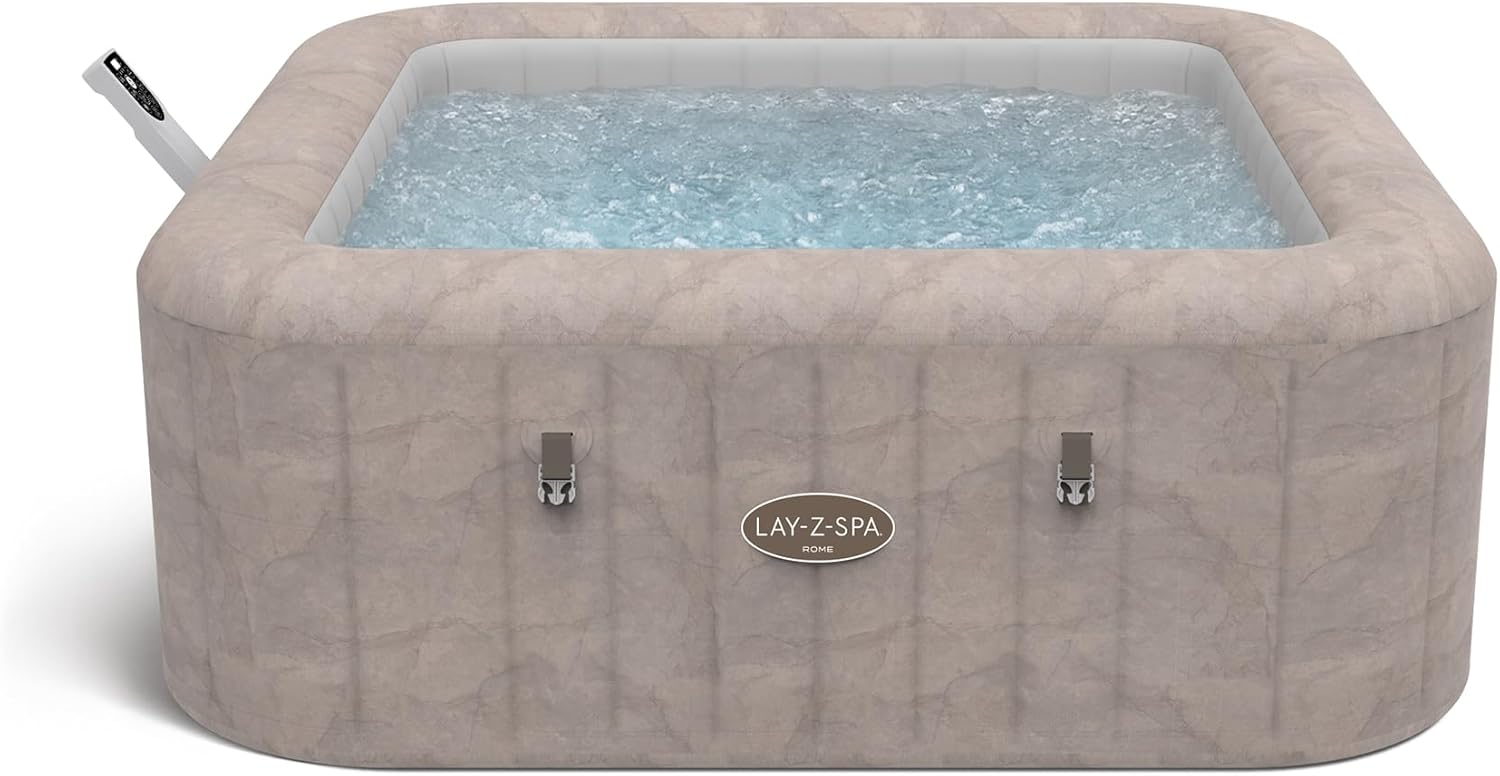 Lay-Z-Spa Rome, Inflatable EnergySense Hot Tub with Built-in Pump, 180 AirJet Massage System with Smart Wifi App, 4-6 Person