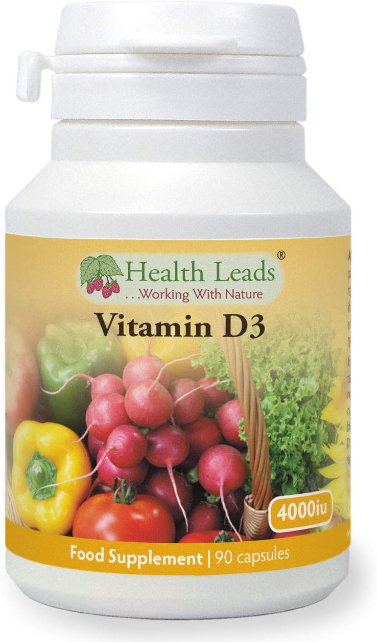 Vitamin D3 4000iu x 90 Capsules, Suitable for Vegetarians, Magnesium Stearate Free, Contributes to The Maintenance of Normal Bones, Muscle Function & The Immune System, UK Manufactured