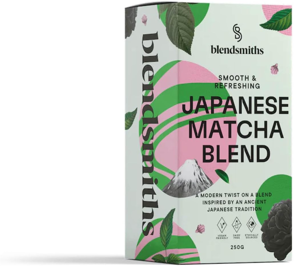 BLENDSMITHS Ceremonial Matcha Latte Blend, Authentic Japanese Green Tea | 250g Box, 30 servings