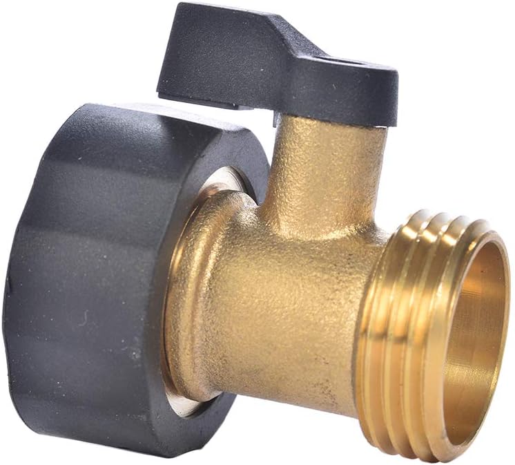 3/4" Brass Garden Hose Shut Off Valve,1-Way Restricted-Flow Water Shut-Off, Fits 3/4 Inch Hose Connector