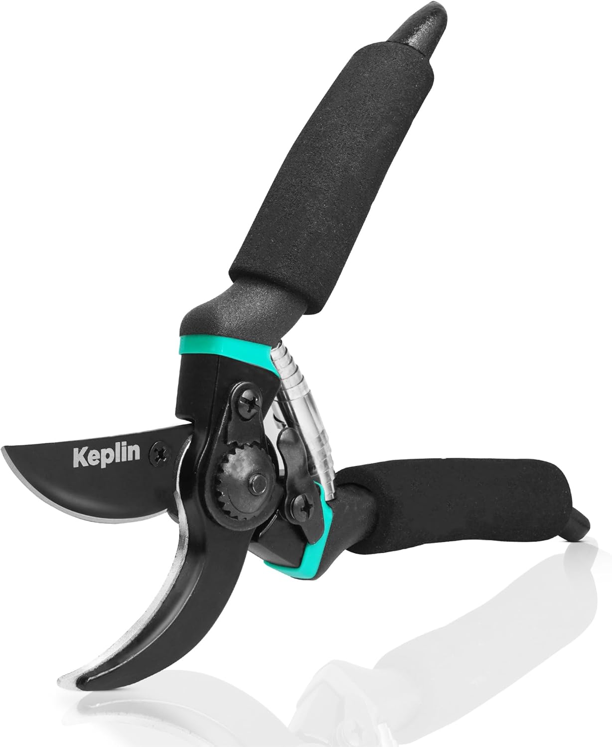 Keplin - 8" Garden Secateurs | Titanium Steel Blades, Drop Forged Aluminum Handles, Non-Slip Grip | Heavy Duty Pruning Shears for Gardening, Tree Branch Cutter with Sap Groove, Rust-Resistant