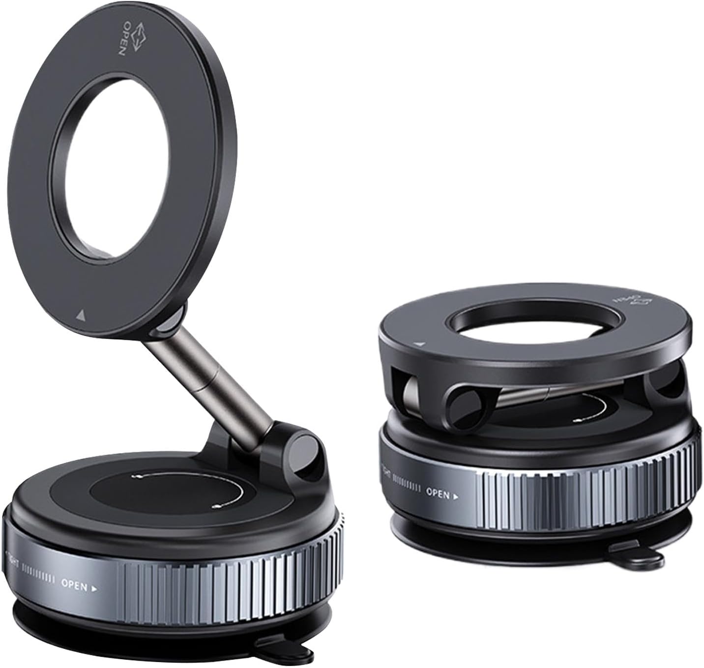 Magnetic Phone Holder For Car Dashboard - Vacuum Suction 360 Degree Adjustable Portable Electronic Device Mount,2800gf Strongest Magnet Dashboard Mounted Cellphone Stand With Swivel Lock For Gym Mirro