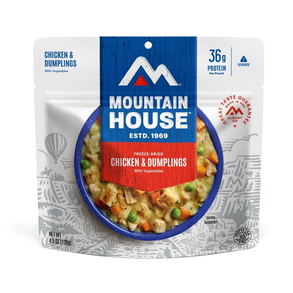 Mountain House Chicken & Dumplings | Freeze Dried Backpacking & Camping Food |2 Servings, MULTI (55165)