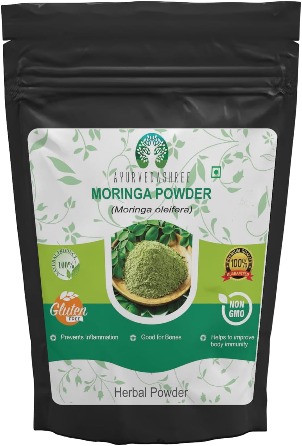 Moringa Leaf Powder 100 Gm I Moringa Olifera Powder I Lab Tested for Purity I Non GMO I GMP Certified I Vegan