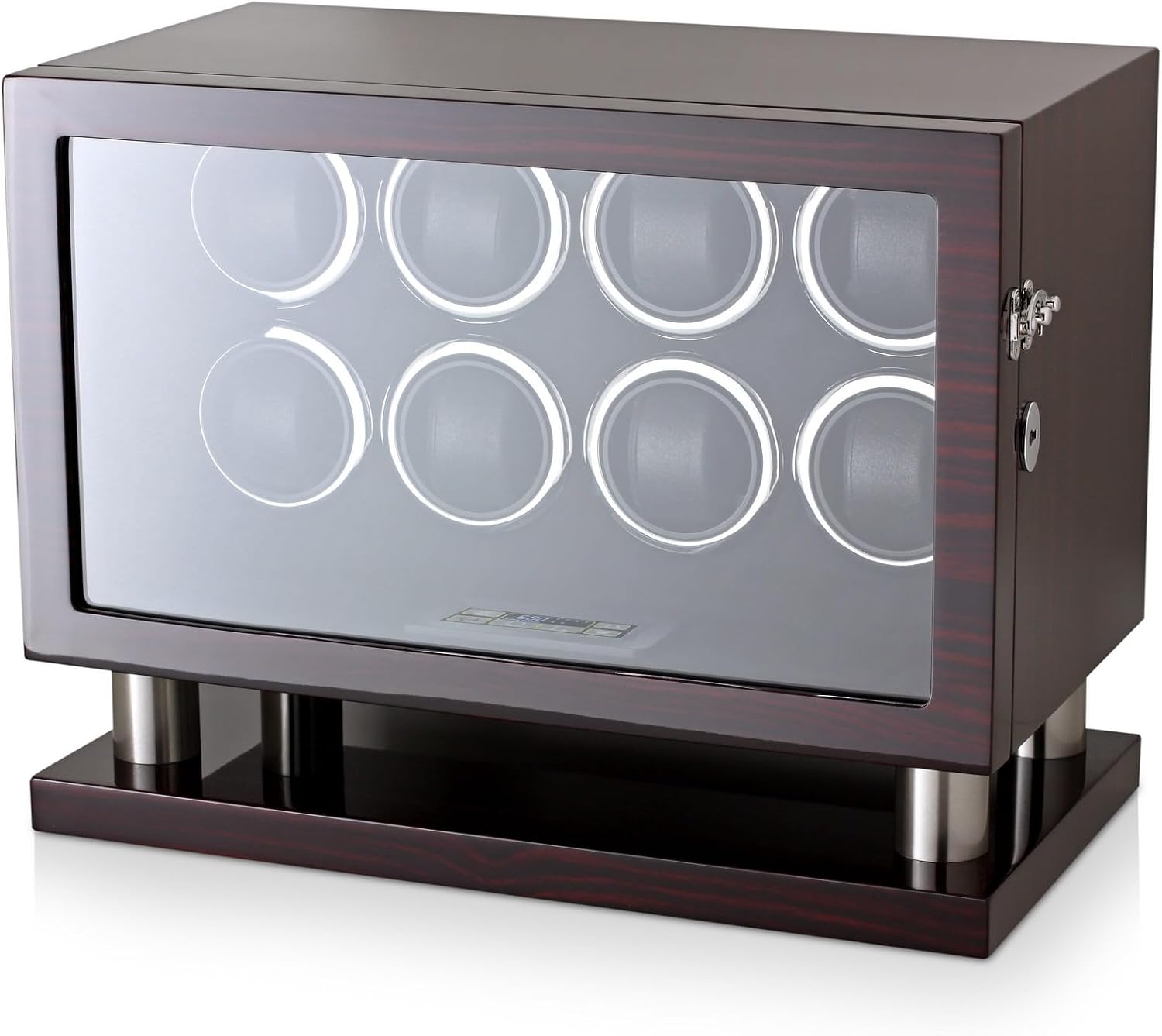 Watch Winder for 8 Automatic Watches with Interior Light and LCD Touchscreen Control