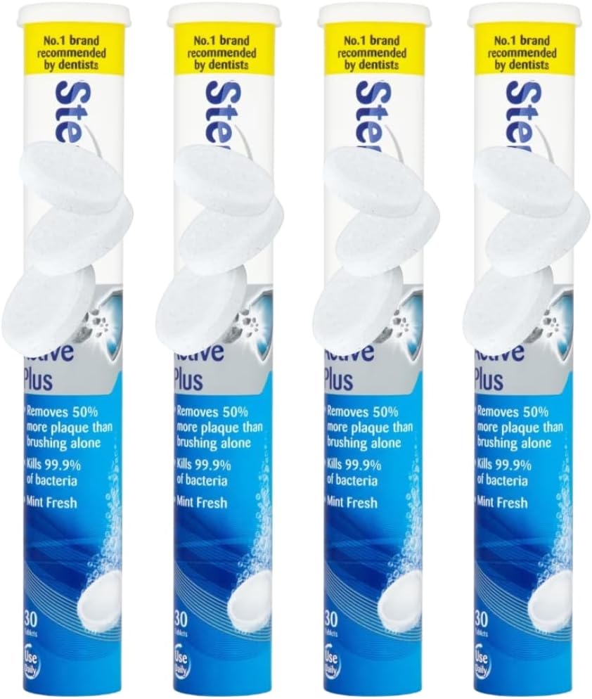 Effervescent Denture Cleaning Tablets – Deep Clean Pack for Fresh, Hygienic Dentures, 30 Tablets Each (Pack of 4)