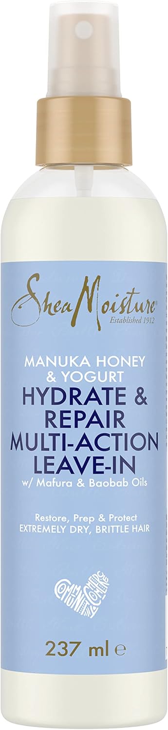 SHEA MOISTURE Manuka Honey & Yoghurt Hydrate & Repair Multi-Action Leave-In Conditioner sulphate and silicone free conditioner for extremely dry, brittle curly hair 237 ml