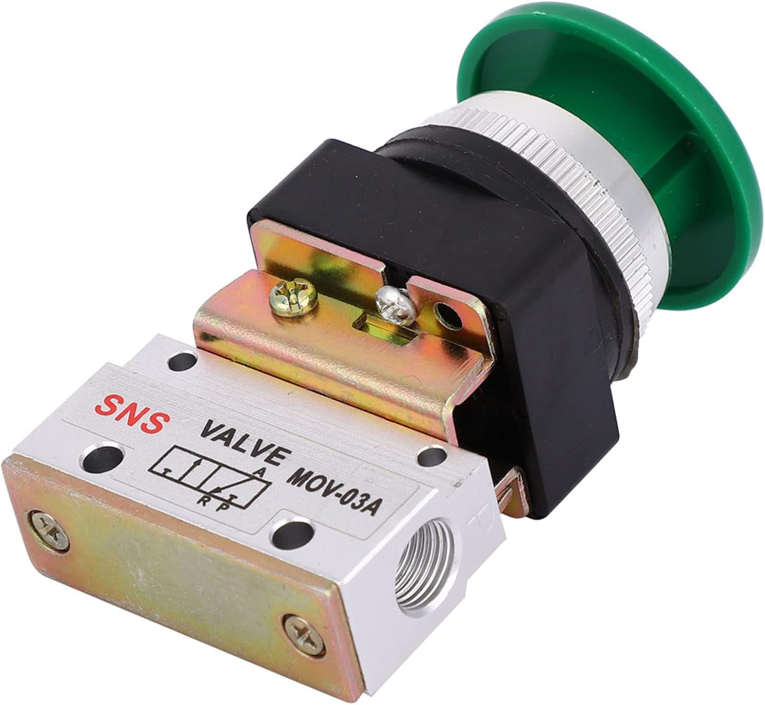 Pneumatic Mechanical Valve, 2 Position 3 Way G18 Push Button Switch Hydraulics, Pneumatics & Plumbing MOV03A Aluminum Alloy Body Pressure Resistant Manufacturing for Textile