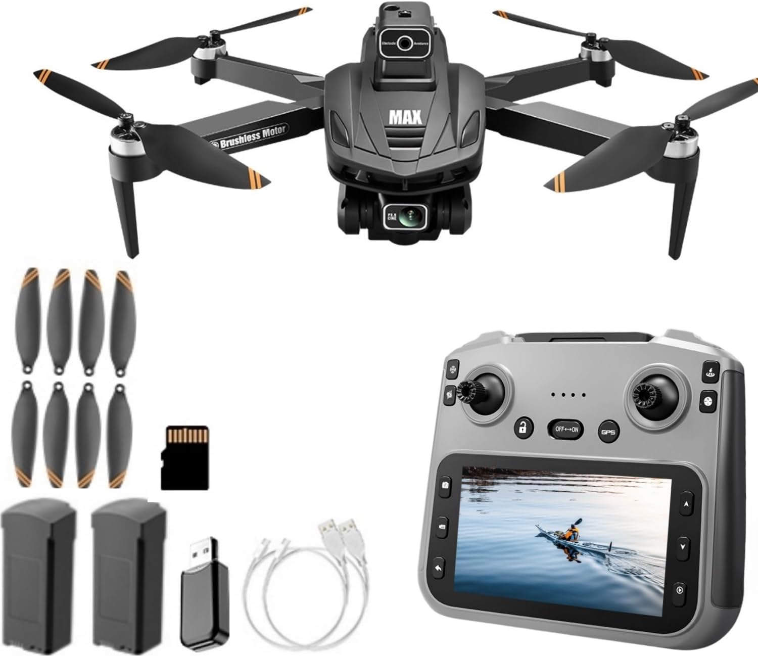 GPS Drone with 4K Camera, 4.5" LCD Display - 3280ft HD Image Transmission, 50x Zoom, Auto return, Follow Me, Go Home, Gesture Control, One Key Takeoff/Landing, Altitude Hold,led Light ，Professional Quadcopter for Aerial Photography Control and Video Recording, Beginner-Friendly FPV RC Quadcopter