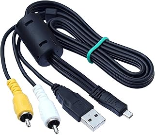 Replacement UC-E6 Camera Mini 8Pin USB Data Cable with Video AV RCA Dual Multi-function Compatible with Digital Camera SLR DSLR D3200 D3300 Coolpix L340 L32 A10 P520 P510 S9200 and More (0.8M)