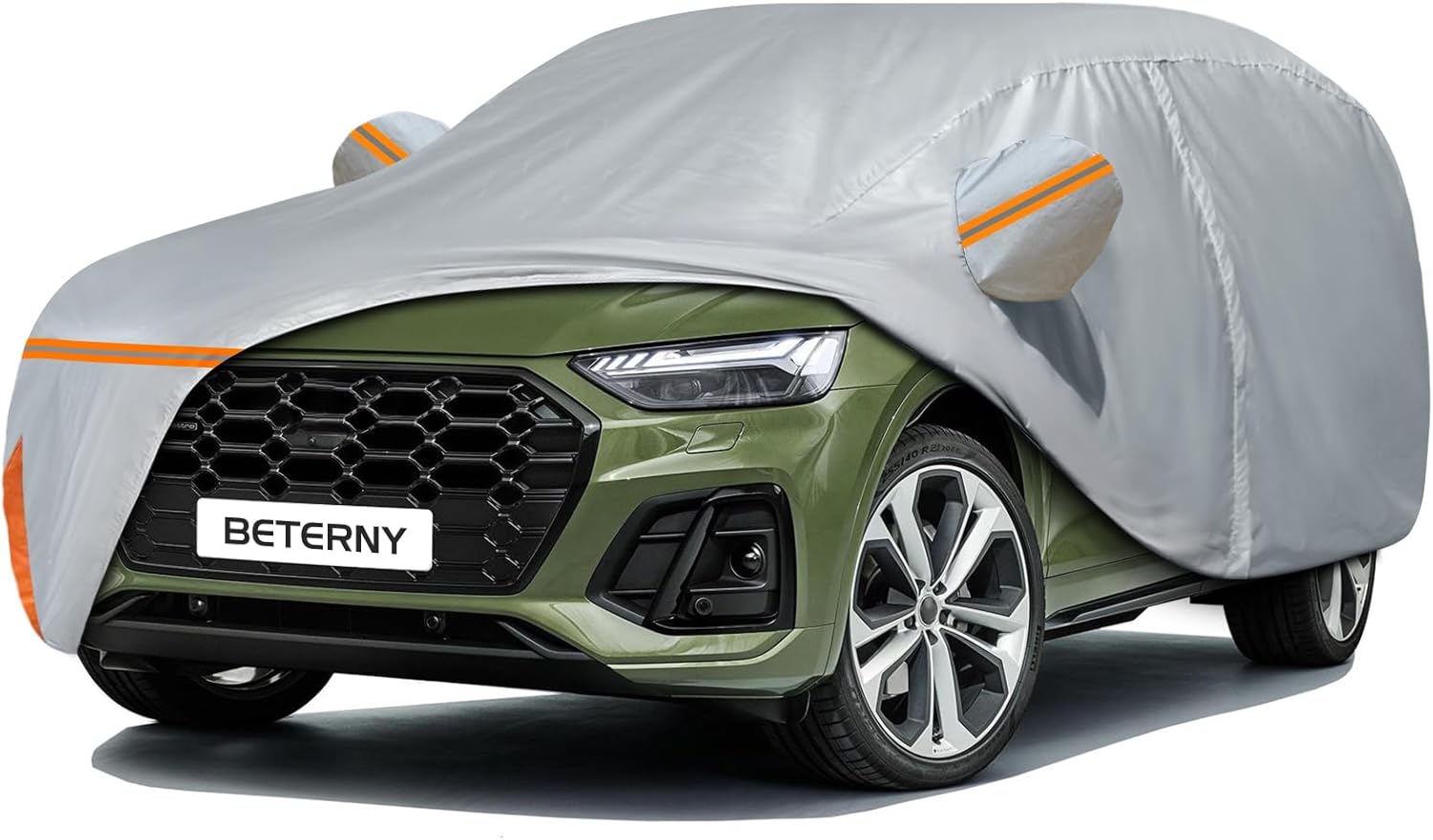 Car Cover for 2009-2025 Audi Q5/SQ5, Waterproof Custom-fit All Weather Sun Rain UV Dust Snow Protection Outdoor Q5 Full Car Cover with Door Zipper and Cotton Lining-Gray