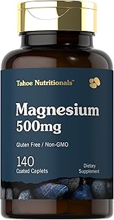 Magnesium | 500mg | 140 Coated Caplets | Non-GMO and Gluten Free Supplement