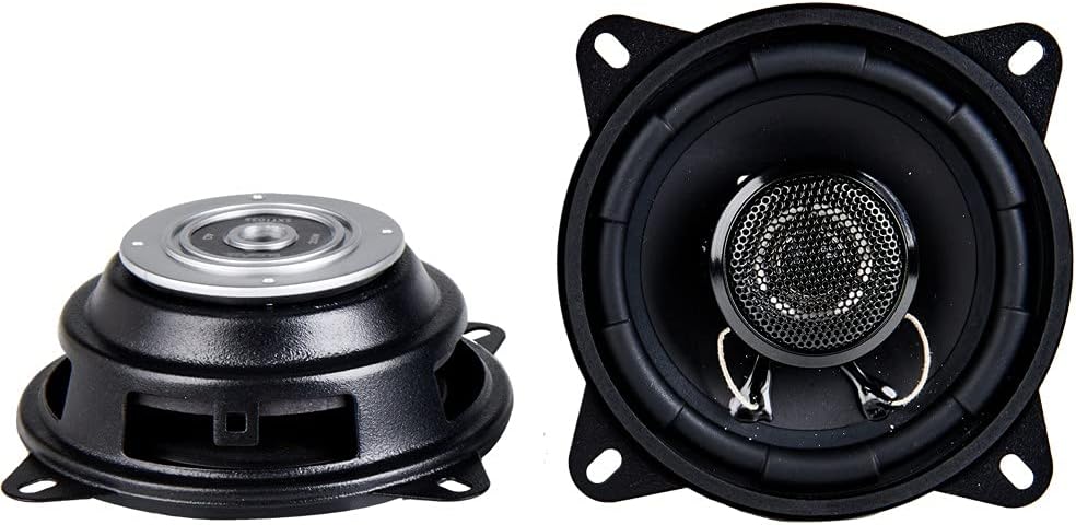 In Phase Car Audio SXT1035 Speaker - 4 Inch (10cm) Round, 200W, 2-Way Coaxial Shallow-Mount Speaker (2 x Speakers)