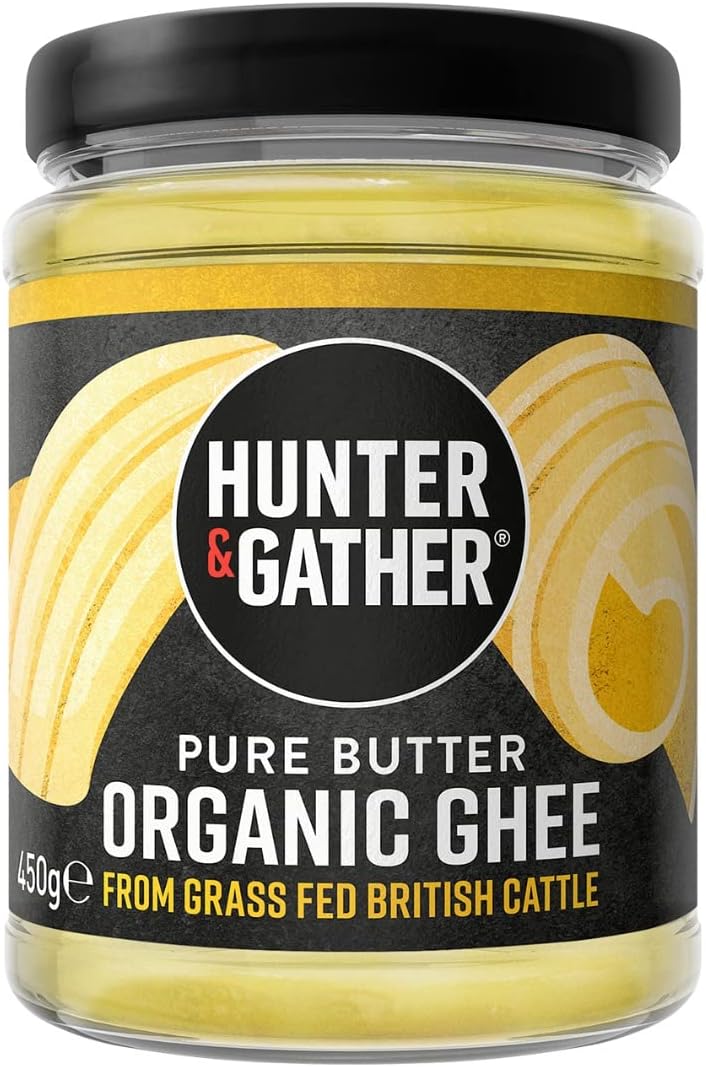 Hunter & Gather Certified Organic Ghee from Grass Fed British Cows 450g | Sugar, Gluten & Seed Oil Free & Low Lactose content | Keto, Low Carb & Paleo