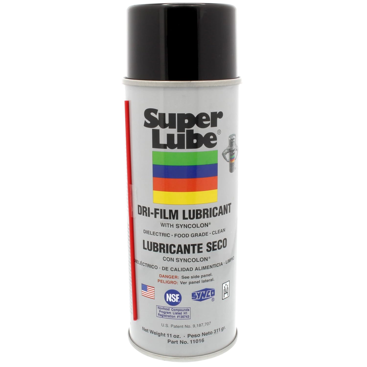 Super Lube Dri-Film Synthetic Powder Lubricant w/Syncolon® (Off White/Opaque, 11oz Aerosol) | NSF Certified Food Grade & Clean | Won't Clog Nozzles