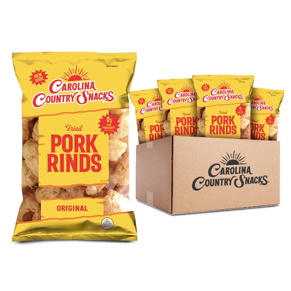 Fried Pork Rinds Plain 12 Bags (1.5 oz)