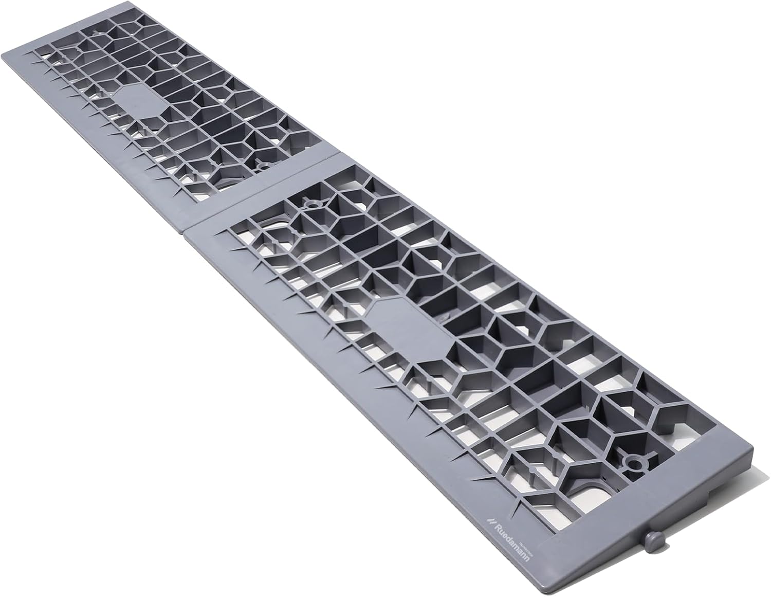 Ruedamann Modular Threshold Ramps, 1" Rise Plastic Wheelchair Ramps, 3000LBS Capacity, Mobility Door Ramps for Home Steps, Detachable Entry Ramps, Non-Slip Curb Ramps for Scooters, Cars, 2 PCS