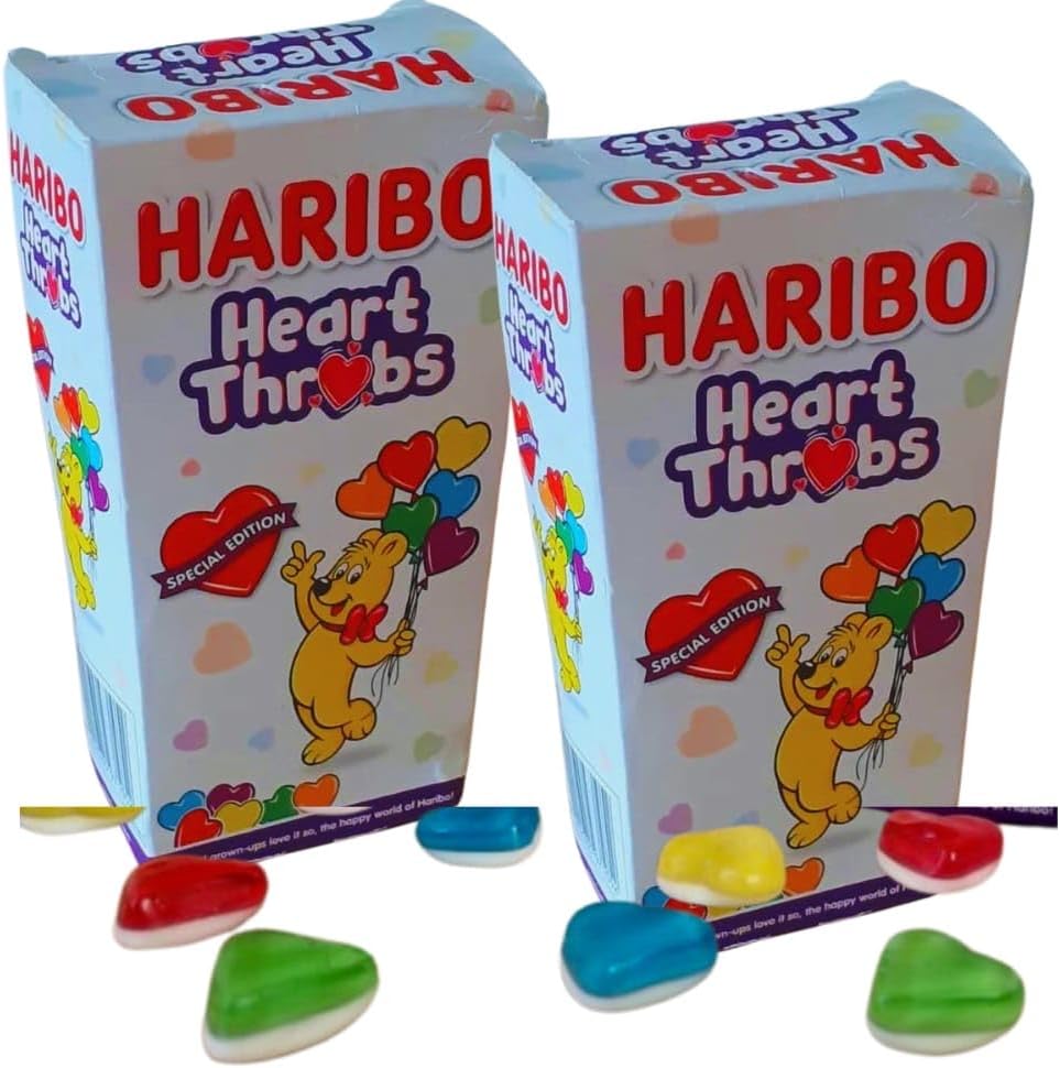 Amamitrade Thank You Sticker Made For Haribo Heart Throbs (2 Pack) - Valentine's Day Share Bag - Sweet Treats - Great For Couples - Gummy Love Hearts