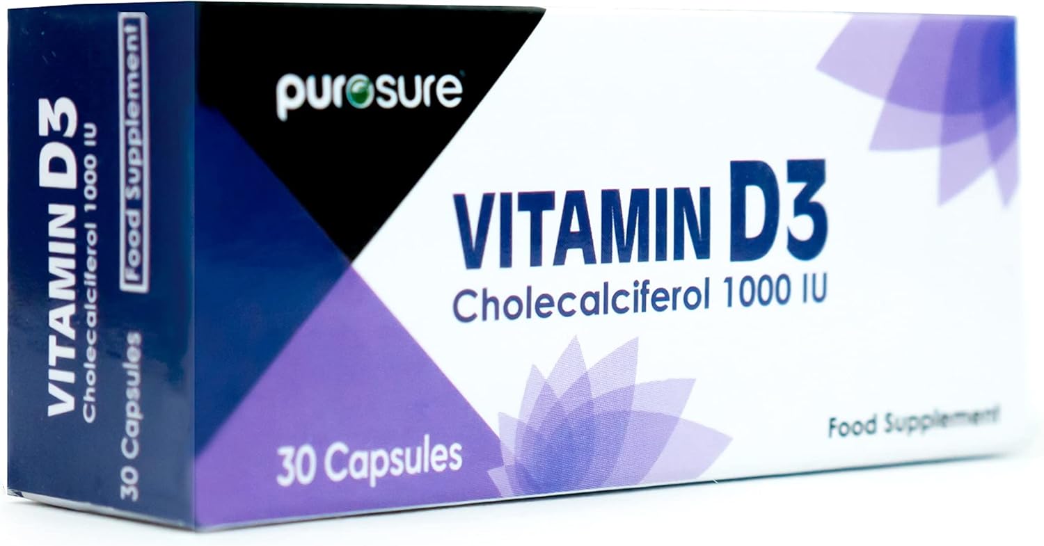 Vitamin D3 1000 IU - 30 Capsules - High Potency, Easy to Swallow Pure Vitamin D Softgel Capsules - Vitamin D3 Supplements Helps Boost Health and Immune System
