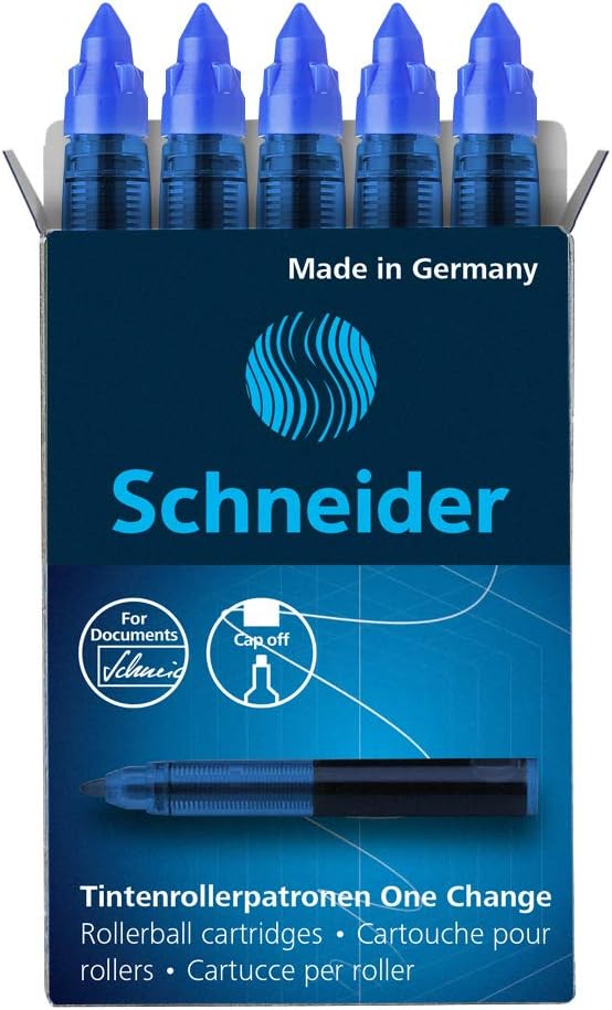 Schneider One Change Rollerball Cartridges - Blue - Pack of 5