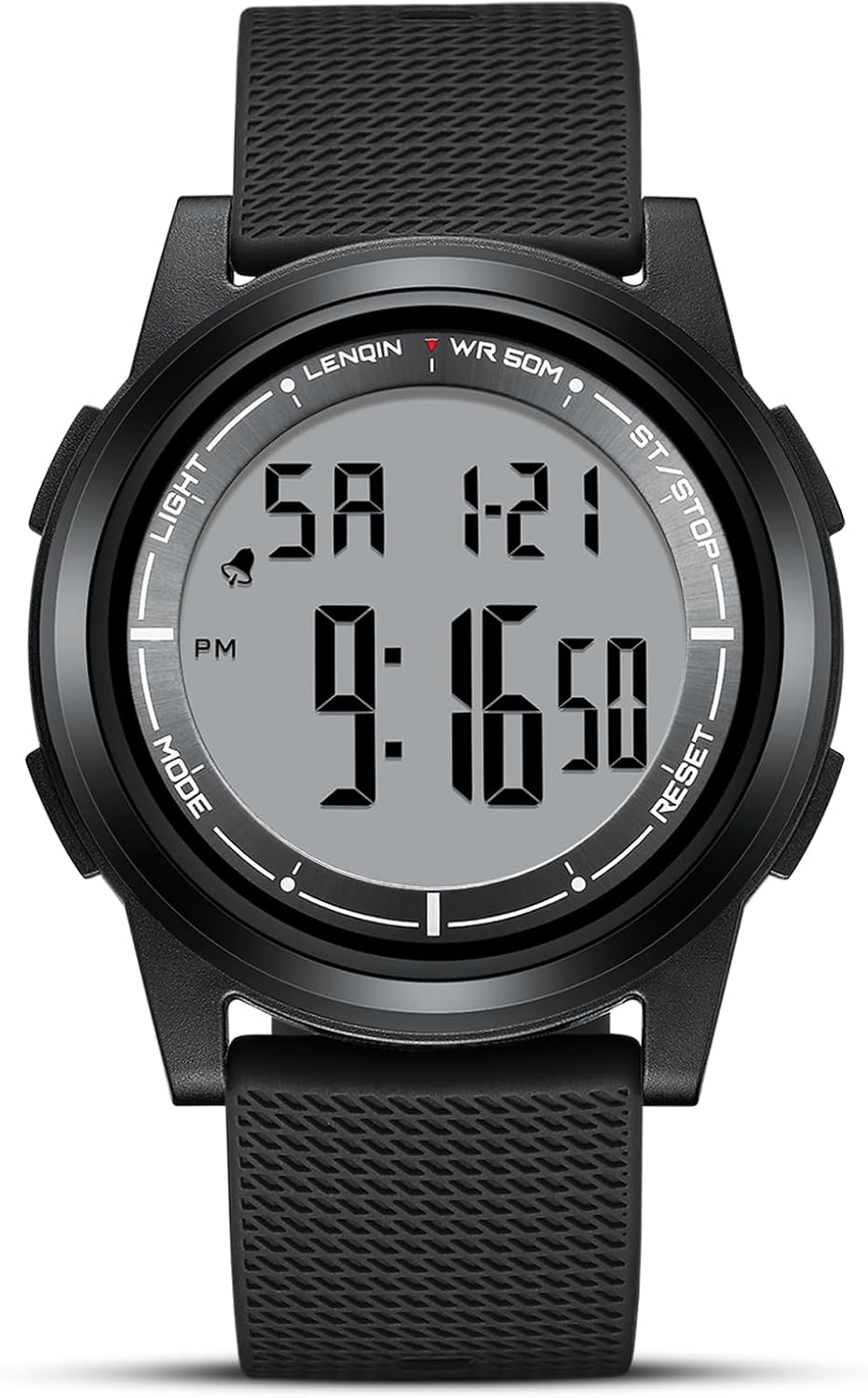 HANPOSH Mens Watches Digital Watches for Men Waterproof Wristwatches Sports Watch with EL Backlight/Stopwatch/Alarm