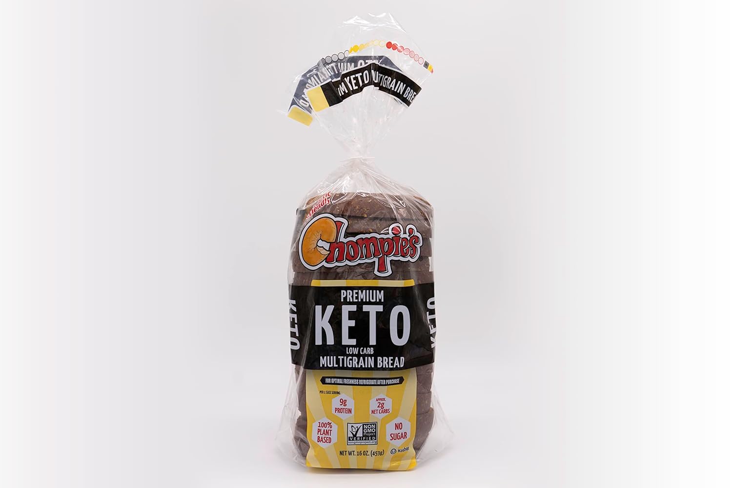 Chompie's Low-Carb Multigrain Bread 2g Net Carbs per slice - 1 lb loaf - (2-Loaf Pack)